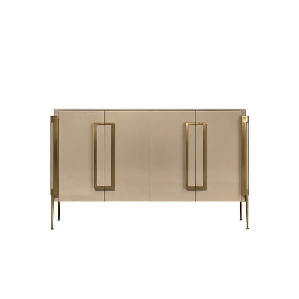 Coraline Modern Sideboard Storage Cabinet, Khaki Metal Frame MDF Storage Unit with Painted Steel Finish – Contemporary Living Room & Dining Room Sideboard - Sleek Furniture