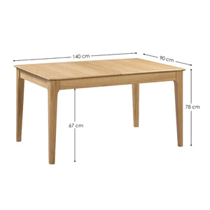 Cotswold Solid Oak Extending Dining Table 140–180cm – Natural Oak 6 Seater - Sleek Furniture