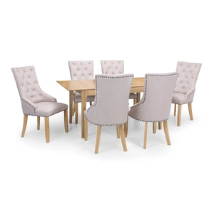 Cotswold Solid Oak Extending Dining Table 140–180cm – Natural Oak 6 Seater - Sleek Furniture