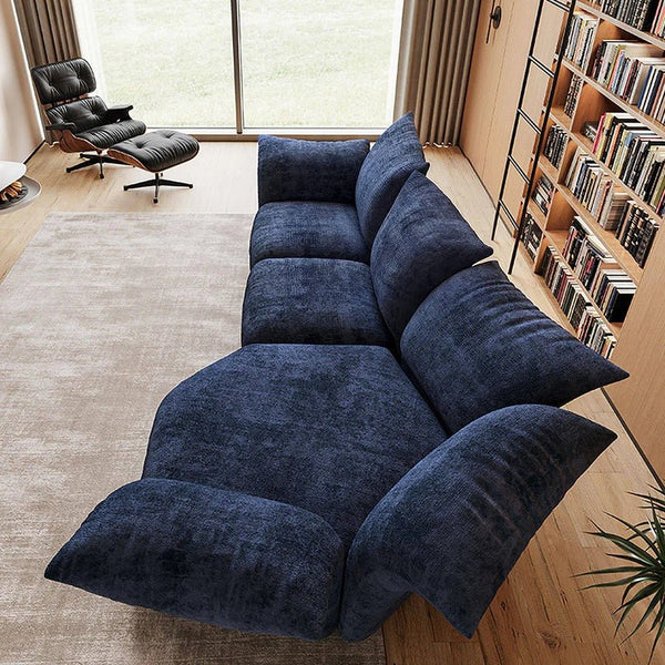 Cove Petal Modular Three Seater Sofa – Contemporary Free-Form Chenille Sofa with High-Density Sponge Cushions | Modern Living Room Seating in Cream, Pink & Blue - Sleek Furniture