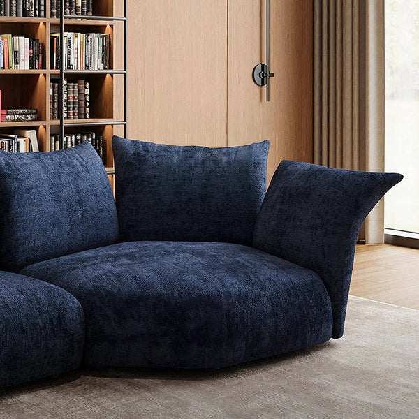 Cove Petal Modular Three Seater Sofa – Contemporary Free-Form Chenille Sofa with High-Density Sponge Cushions | Modern Living Room Seating in Cream, Pink & Blue - Sleek Furniture