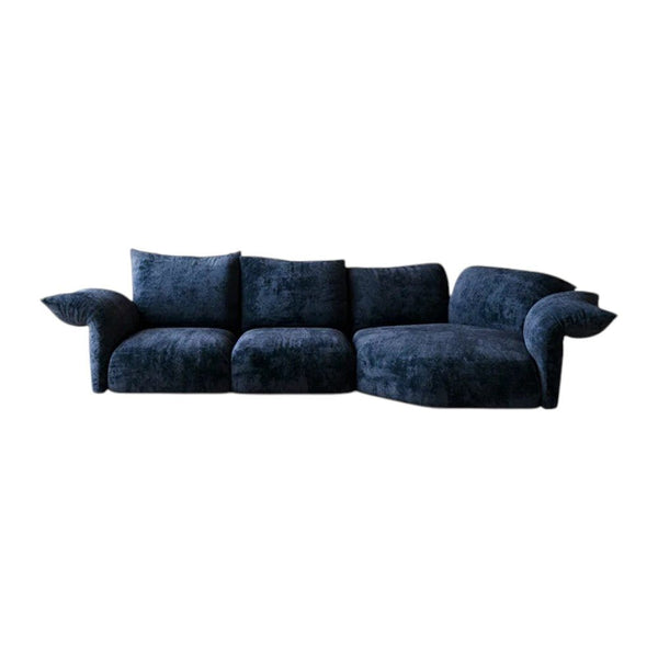 Cove Petal Modular Three Seater Sofa – Contemporary Free-Form Chenille Sofa with High-Density Sponge Cushions | Modern Living Room Seating in Cream, Pink & Blue - Sleek Furniture