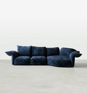 Cove Petal Modular Three Seater Sofa – Contemporary Free-Form Chenille Sofa with High-Density Sponge Cushions | Modern Living Room Seating in Cream, Pink & Blue - Sleek Furniture