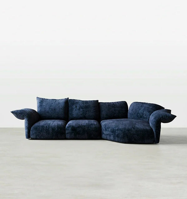 Cove Petal Modular Three Seater Sofa – Contemporary Free-Form Chenille Sofa with High-Density Sponge Cushions | Modern Living Room Seating in Cream, Pink & Blue - Sleek Furniture