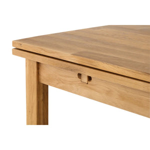 Coxmoor Solid Oak Extending Dining Table with Integrated Leaf Extension – Oiled Finish - Sleek Furniture
