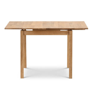 Coxmoor Solid Oak Extending Dining Table with Integrated Leaf Extension – Oiled Finish - Sleek Furniture