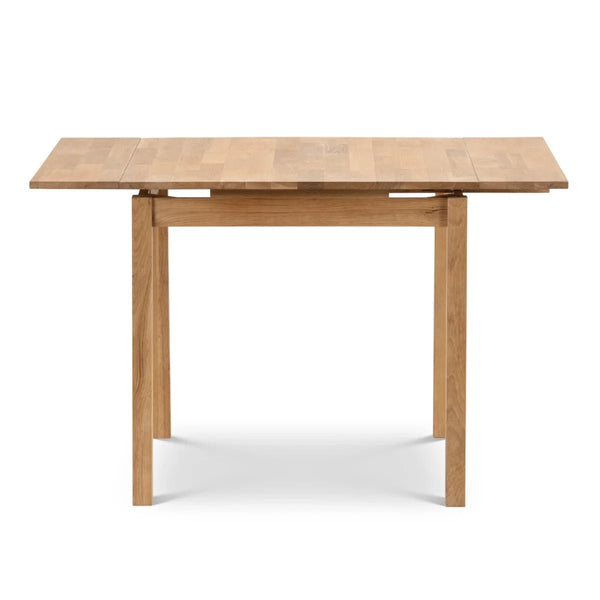 Coxmoor Solid Oak Extending Dining Table with Integrated Leaf Extension – Oiled Finish - Sleek Furniture