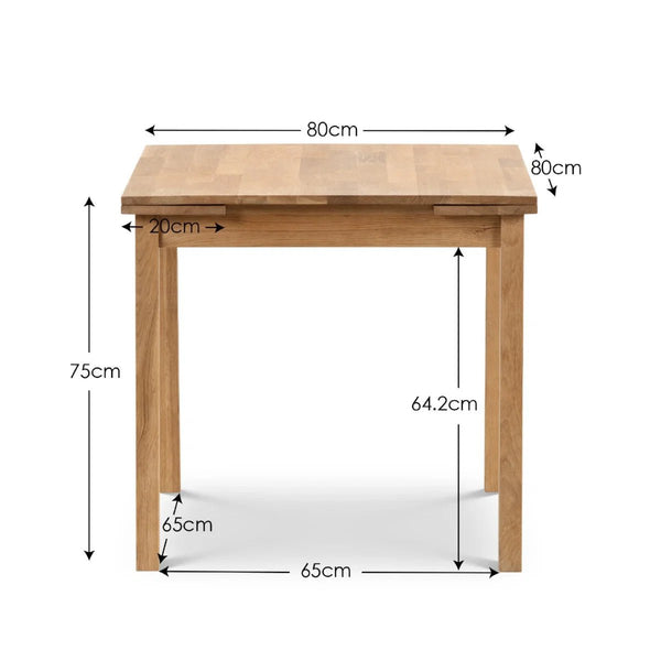 Coxmoor Solid Oak Extending Dining Table with Integrated Leaf Extension – Oiled Finish - Sleek Furniture