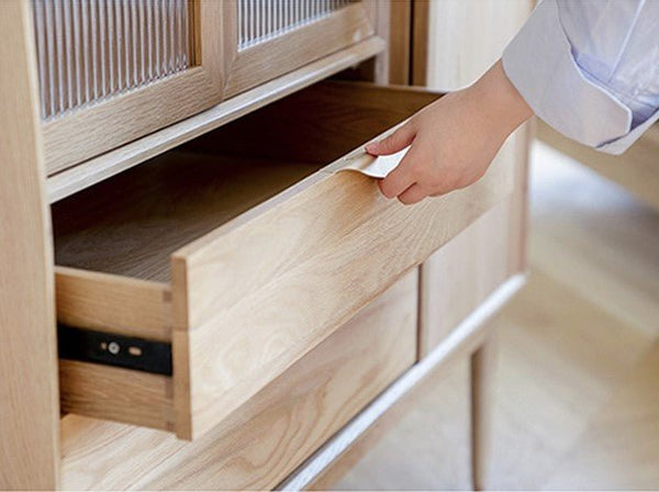 Crestwood Ash Wardrobe – Contemporary Wooden & Glass Storage Cabinet in Black & Ash Finish - Sleek Furniture