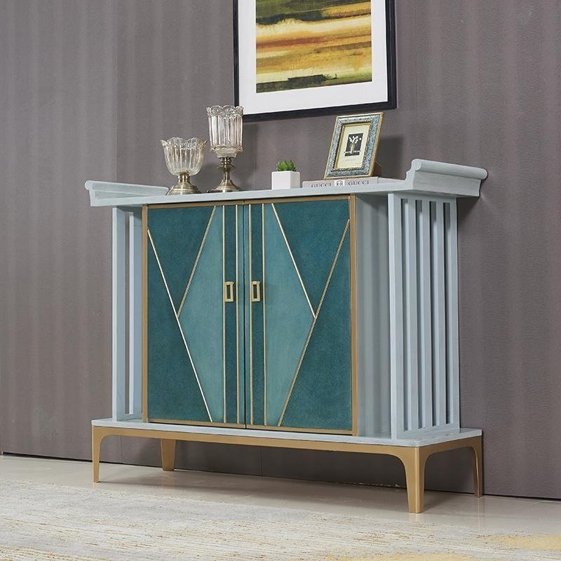 Crone Modern Green Sideboard Cabinet – MDF & Metal Storage Unit with Painted Steel Frame, Contemporary Storage Cabinet for Living Room, Dining Room & Hallway - Sleek Furniture