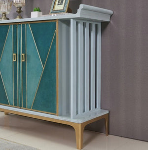 Crone Modern Green Sideboard Cabinet – MDF & Metal Storage Unit with Painted Steel Frame, Contemporary Storage Cabinet for Living Room, Dining Room & Hallway - Sleek Furniture