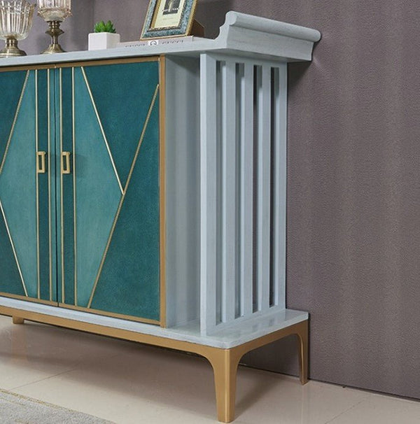 Crone Modern Green Sideboard Cabinet – MDF & Metal Storage Unit with Painted Steel Frame, Contemporary Storage Cabinet for Living Room, Dining Room & Hallway - Sleek Furniture