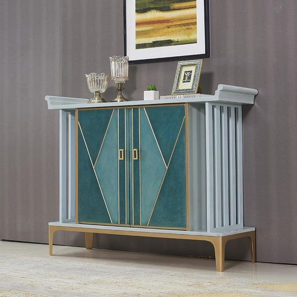 Crone Modern Green Sideboard Cabinet – MDF & Metal Storage Unit with Painted Steel Frame, Contemporary Storage Cabinet for Living Room, Dining Room & Hallway - Sleek Furniture
