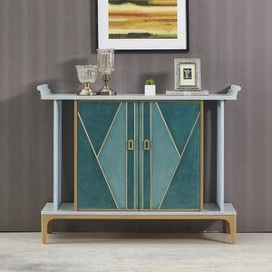 Crone Modern Green Sideboard Cabinet – MDF & Metal Storage Unit with Painted Steel Frame, Contemporary Storage Cabinet for Living Room, Dining Room & Hallway - Sleek Furniture