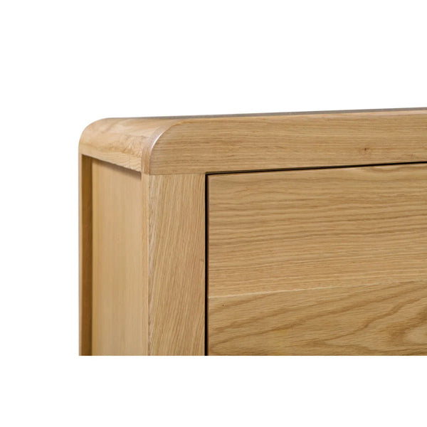 Curve 3 Drawer Chest – Solid White Oak Bedroom Storage Unit with Curved Edging - Sleek Furniture