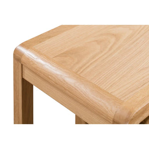 Curve Solid Oak Nest of 2 Tables – Modern Space-Saving Living Room Side Table Set - Sleek Furniture