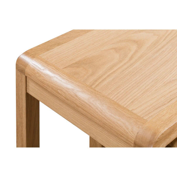 Curve Solid Oak Nest of 2 Tables – Modern Space-Saving Living Room Side Table Set - Sleek Furniture