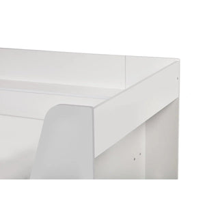 Cyclone Wooden Daybed with Pull-Out Storage Drawer & Overhead Shelving – White - Sleek Furniture