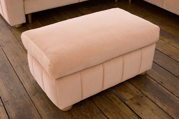 Tiffany Slim Medium Rectangular Footstool in Pumice House Basket Weave