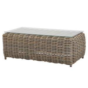 Amalfi Collection Outdoor Five Seater Set HDPE Wicker & Aluminum Frame with Acacia Coffee Table and Quick-Dry Olefin Cushions - My Store