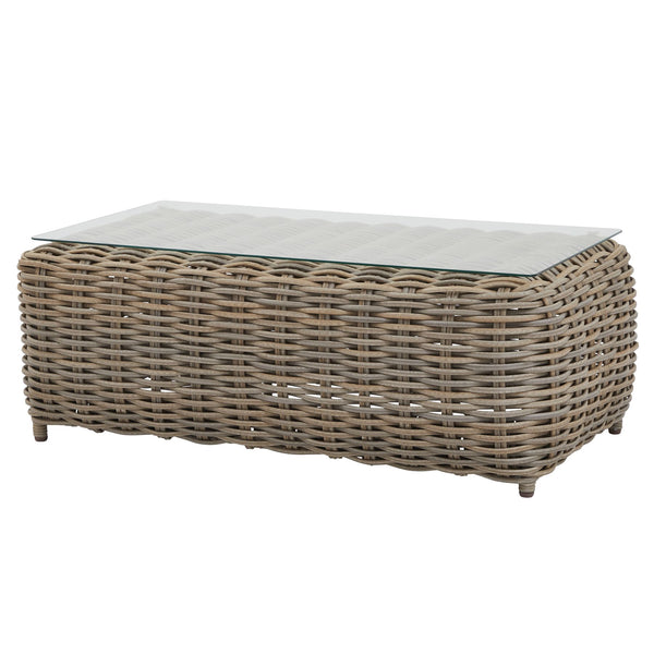 Amalfi Collection Outdoor Five Seater Set HDPE Wicker & Aluminum Frame with Acacia Coffee Table and Quick-Dry Olefin Cushions - My Store