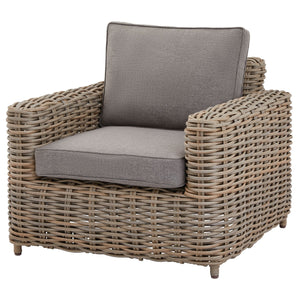 Amalfi Collection Outdoor Five Seater Set HDPE Wicker & Aluminum Frame with Acacia Coffee Table and Quick-Dry Olefin Cushions - My Store