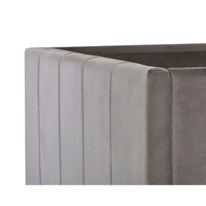 Daytona Grey Velvet Upholstered Kids Bunk Bed with Panelled Design & Wooden Ladder - Sleek Furniture