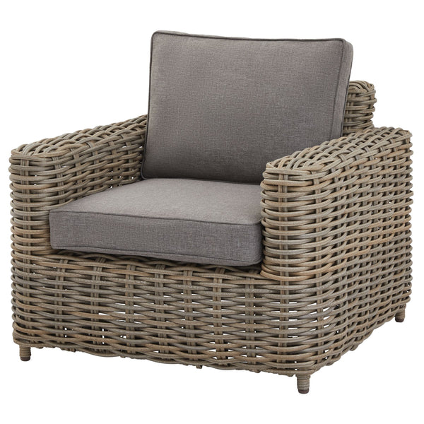 Amalfi Collection Outdoor Four Seater Set – HDPE Wicker & Acacia Wood, Powder-Coated Aluminium Frame, Shower-Resistant Cushions - My Store