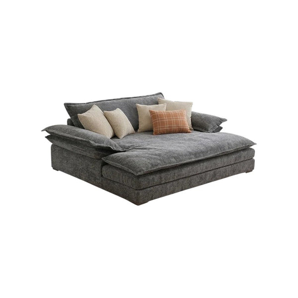 Dela Cruz Chenille Sofa Bed – Convertible Single or Two Seater Sofa Bed with High Density Sponge, Modern Grey Sofa & Bed for Living Room or Guest Room - Sleek Furniture