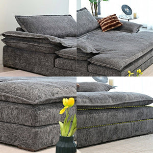Dela Cruz Chenille Sofa Bed – Convertible Single or Two Seater Sofa Bed with High Density Sponge, Modern Grey Sofa & Bed for Living Room or Guest Room - Sleek Furniture