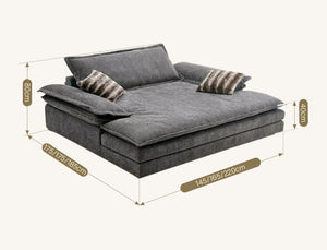 Dela Cruz Chenille Sofa Bed – Convertible Single or Two Seater Sofa Bed with High Density Sponge, Modern Grey Sofa & Bed for Living Room or Guest Room - Sleek Furniture