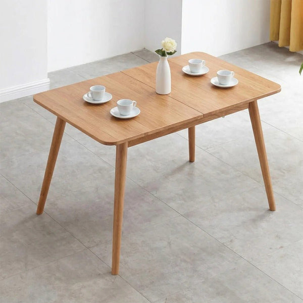 Delicia Extendable Dining Table, Ash Finish, Modern Wooden Dining Table, Space-Saving Extending Table for 4–6 Seater Dining - Sleek Furniture