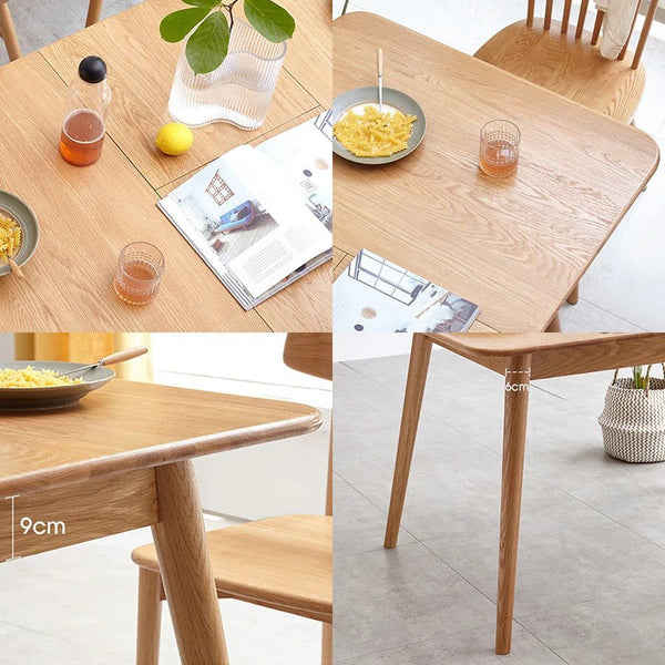 Delicia Extendable Dining Table, Ash Finish, Modern Wooden Dining Table, Space-Saving Extending Table for 4–6 Seater Dining - Sleek Furniture