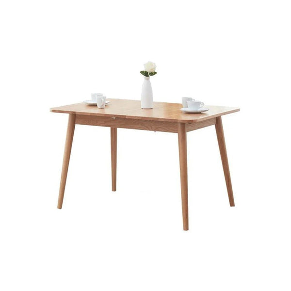 Delicia Extendable Dining Table, Ash Finish, Modern Wooden Dining Table, Space-Saving Extending Table for 4–6 Seater Dining - Sleek Furniture