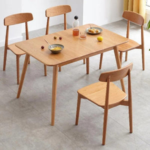 Delicia Extendable Dining Table, Ash Finish, Modern Wooden Dining Table, Space-Saving Extending Table for 4–6 Seater Dining - Sleek Furniture