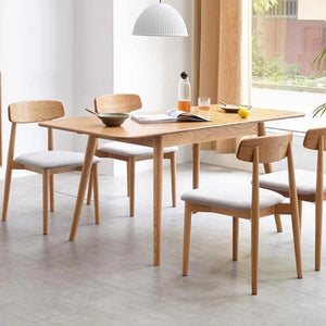 Delicia Extendable Dining Table, Ash Finish, Modern Wooden Dining Table, Space-Saving Extending Table for 4–6 Seater Dining - Sleek Furniture