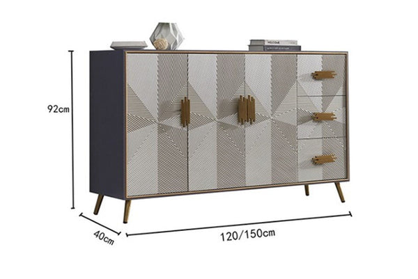 Delp Modern Dark Grey Sideboard Cabinet – MDF & Painted Steel Storage Unit with Metal Legs, Contemporary Multi - Purpose Cabinet for Living Room, Dining Room & Hallway - Sleek Furniture