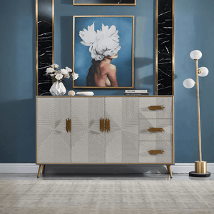Delp Modern Dark Grey Sideboard Cabinet – MDF & Painted Steel Storage Unit with Metal Legs, Contemporary Multi - Purpose Cabinet for Living Room, Dining Room & Hallway - Sleek Furniture