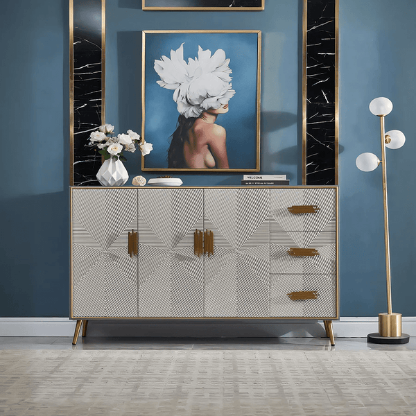Delp Modern Dark Grey Sideboard Cabinet – MDF & Painted Steel Storage Unit with Metal Legs, Contemporary Multi - Purpose Cabinet for Living Room, Dining Room & Hallway - Sleek Furniture