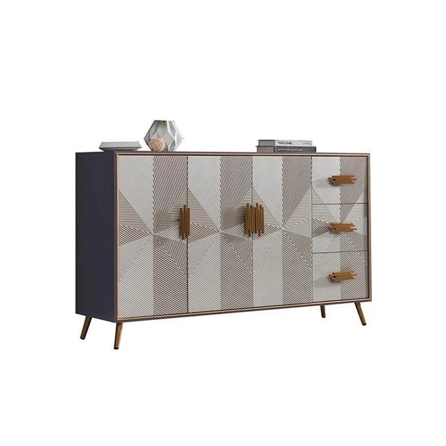 Delp Modern Dark Grey Sideboard Cabinet – MDF & Painted Steel Storage Unit with Metal Legs, Contemporary Multi - Purpose Cabinet for Living Room, Dining Room & Hallway - Sleek Furniture