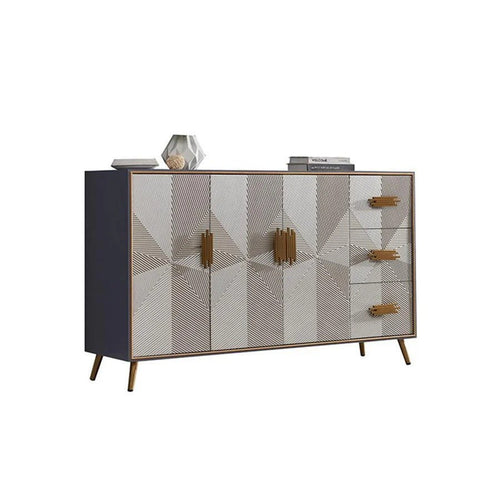 Delp Modern Dark Grey Sideboard Cabinet – MDF & Painted Steel Storage Unit with Metal Legs, Contemporary Multi - Purpose Cabinet for Living Room, Dining Room & Hallway - Sleek Furniture