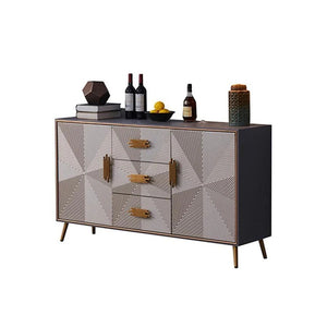 Delp Modern Dark Grey Sideboard Cabinet – MDF & Painted Steel Storage Unit with Metal Legs, Contemporary Multi - Purpose Cabinet for Living Room, Dining Room & Hallway - Sleek Furniture