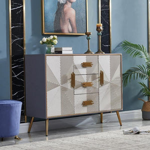 Delp Modern Dark Grey Sideboard Cabinet – MDF & Painted Steel Storage Unit with Metal Legs, Contemporary Multi - Purpose Cabinet for Living Room, Dining Room & Hallway - Sleek Furniture