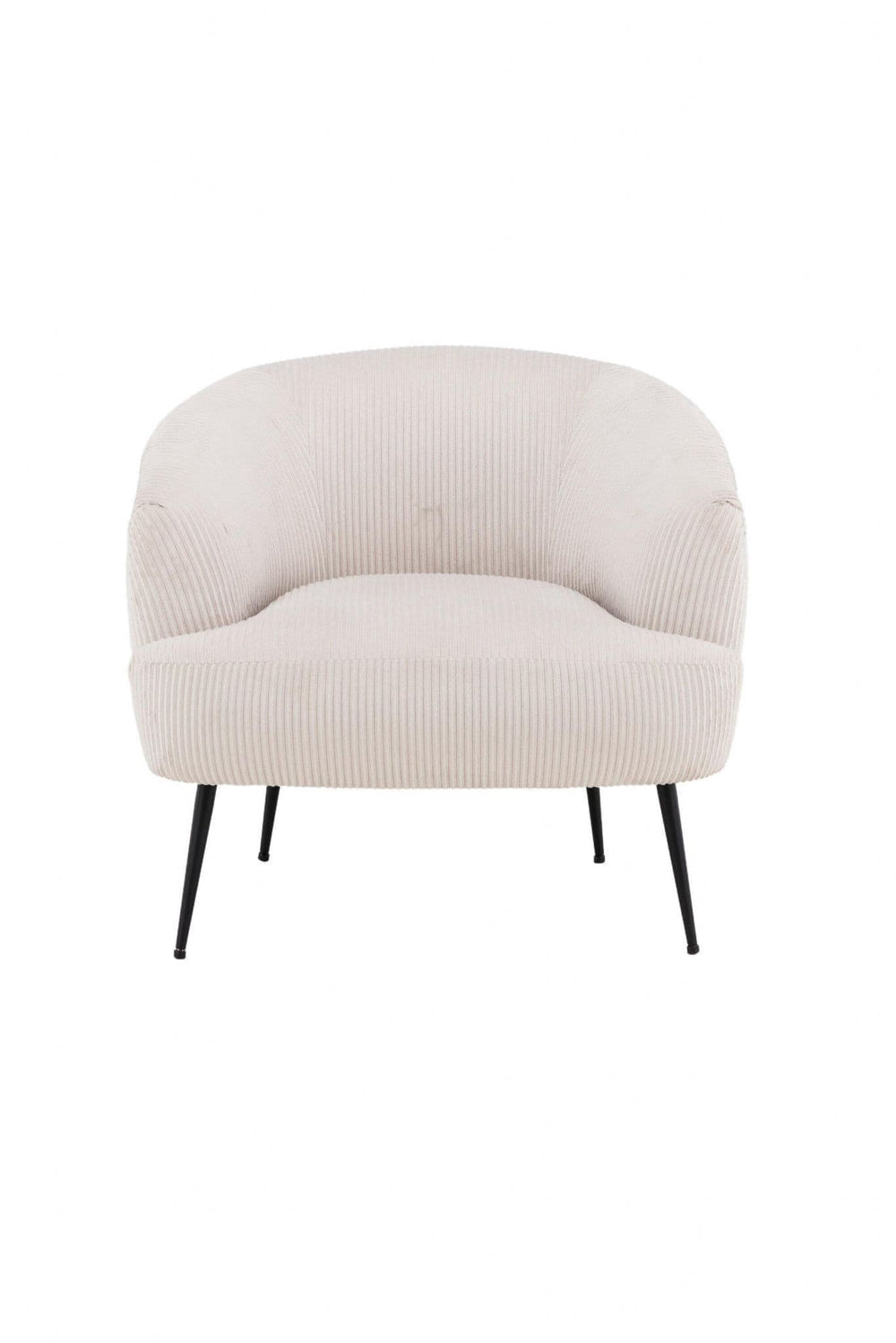 Derry Armchair, Beige Velvet | Modern Retro Accent Chair with Slim Steel Legs