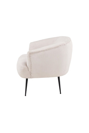 Derry Armchair, Beige Velvet | Modern Retro Accent Chair with Slim Steel Legs