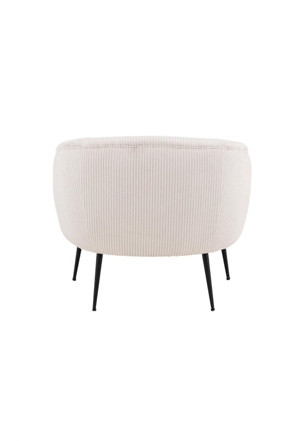Derry Armchair, Beige Velvet | Modern Retro Accent Chair with Slim Steel Legs