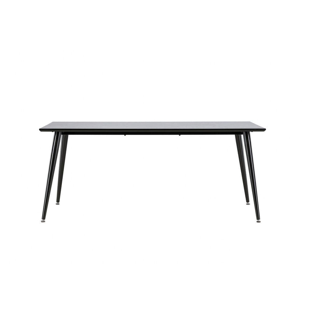 Dipp Rectangular Dining Table 180x90 cm | Black MDF Top with Metal Base
