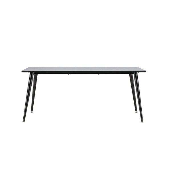 Dipp Rectangular Dining Table 180x90 cm | Black MDF Top with Metal Base