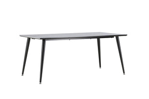 Dipp Rectangular Dining Table 180x90 cm | Black MDF Top with Metal Base