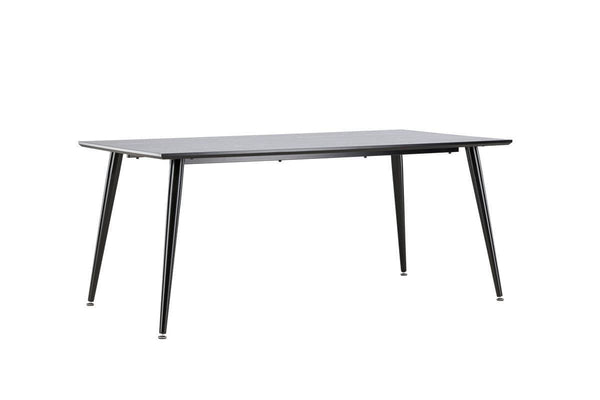 Dipp Rectangular Dining Table 180x90 cm | Black MDF Top with Metal Base